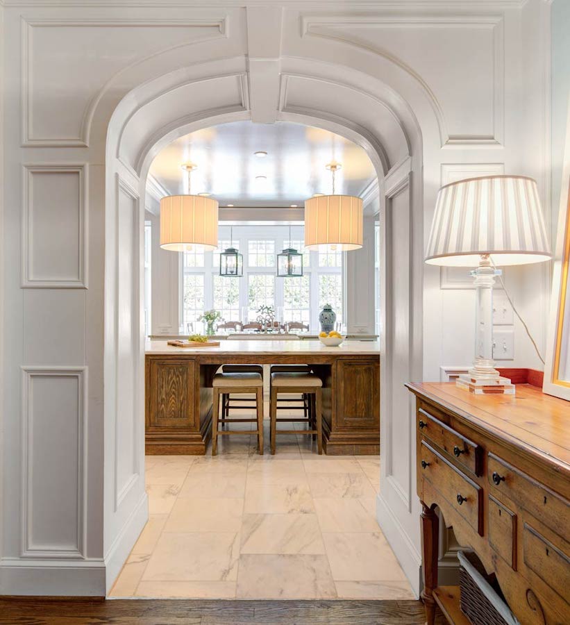 virginia tidewater kitchen archway detailed millwork