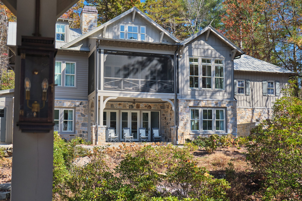 lake burton boathouse view of main house from boathouse upper deck