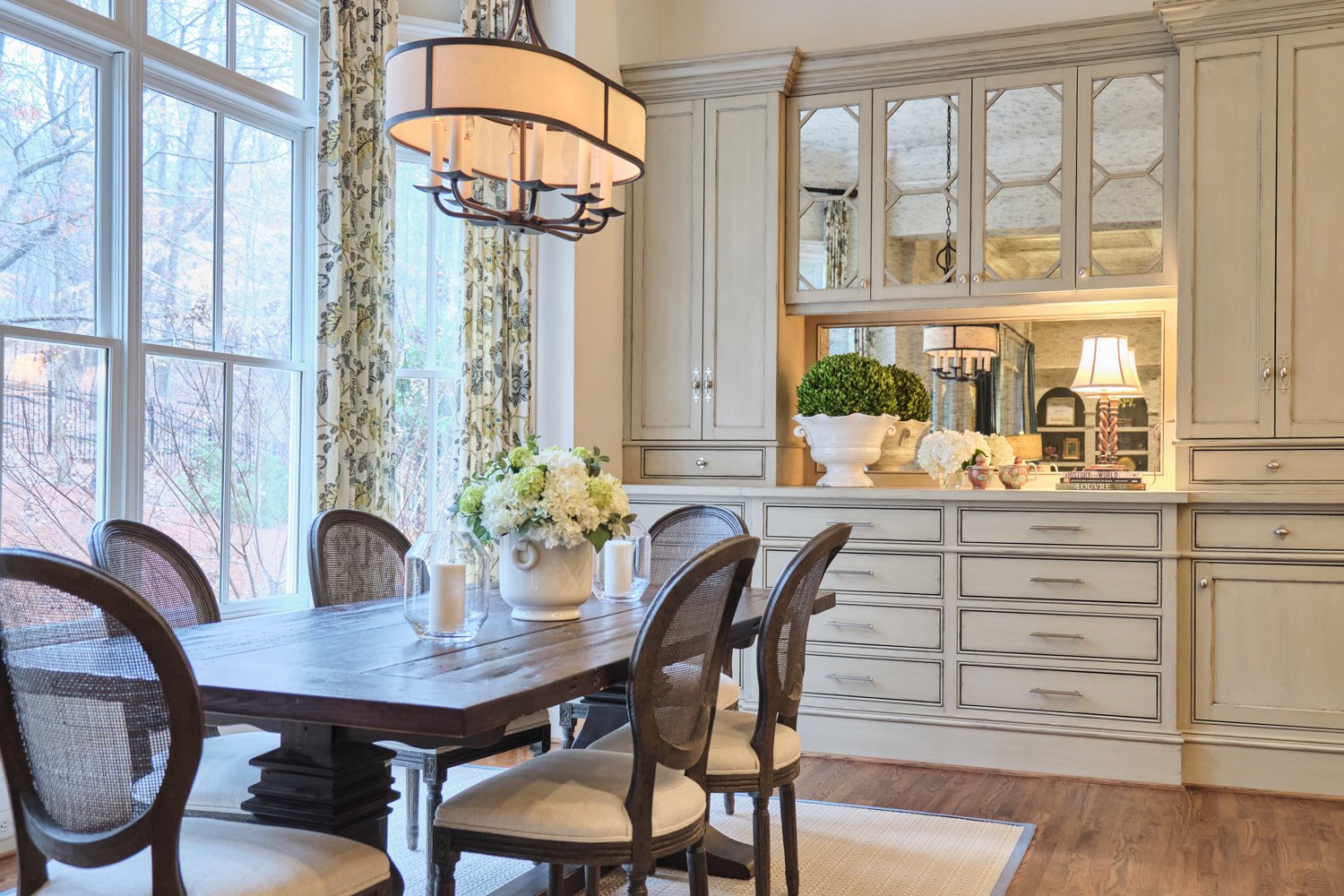 river retreat renovated hutch in dining room